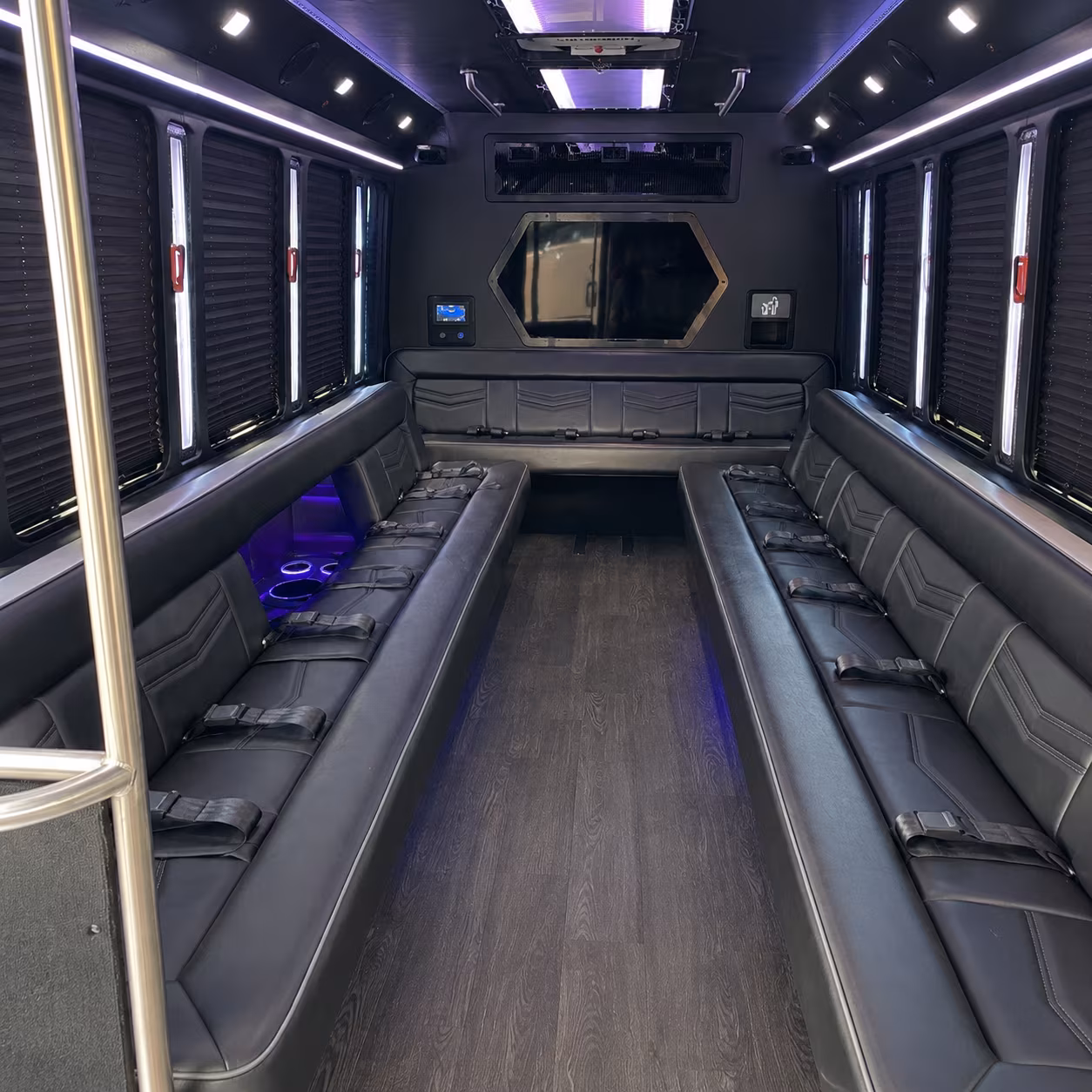 tacoma 18 passenger party bus interior