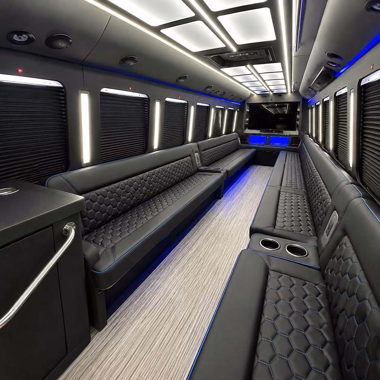 tacoma party bus rental interior